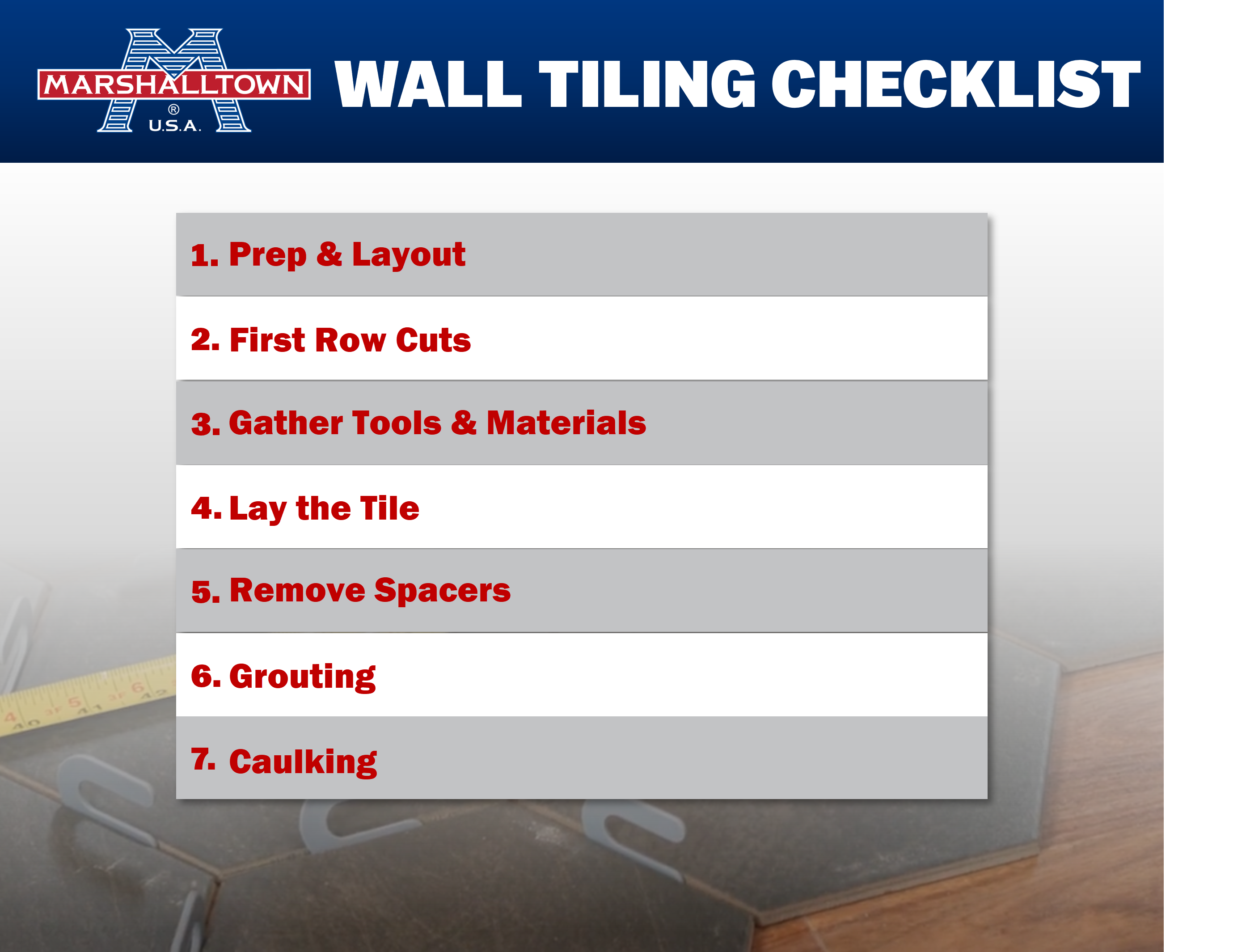 steps for tiling an accent wall